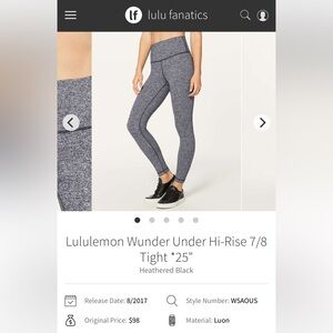 Lululemon Wunder Under Leggings 25”